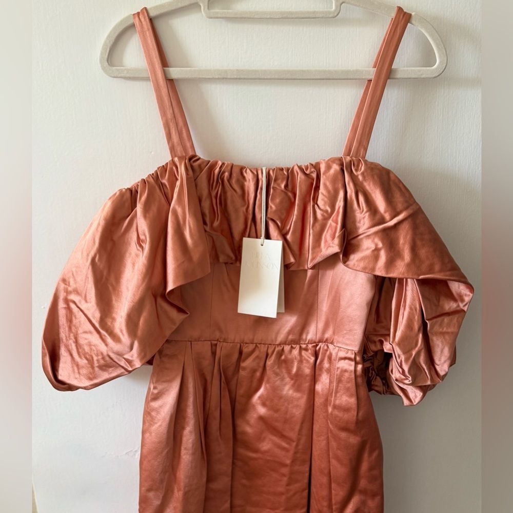 Ulla Johnson | Lelita Dress Copper Gold Puff Sleeves - Picture 3 of 5